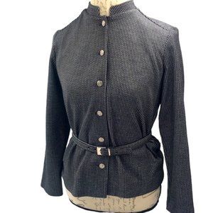 Kemington Express Black & Gray Business High Neck Top Jacket Size M